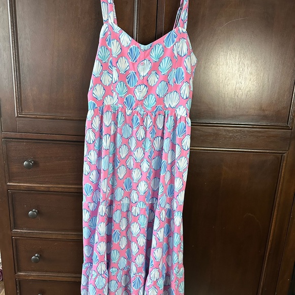 Simply Southern Pink and Blue Seashell Dress - Picture 3 of 5